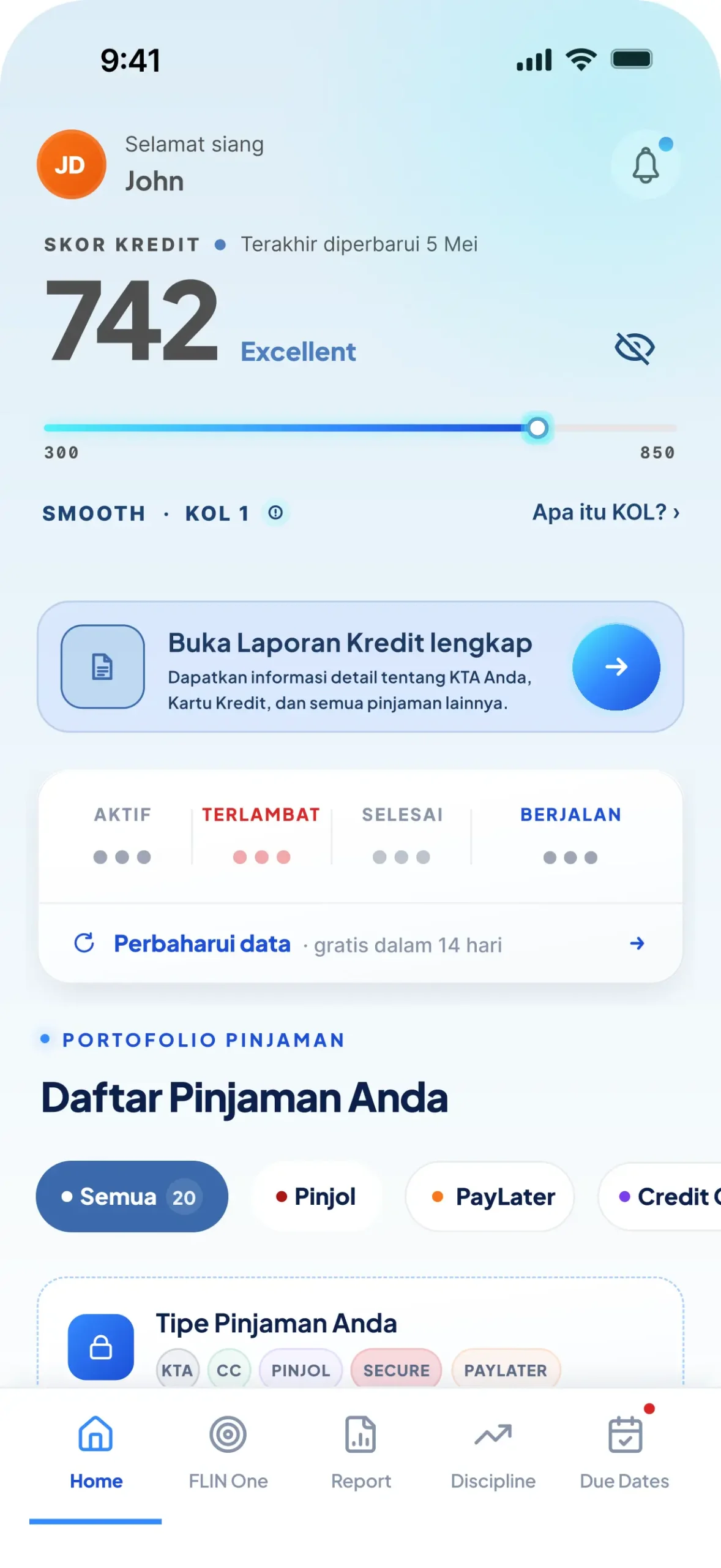 FLIN app screen